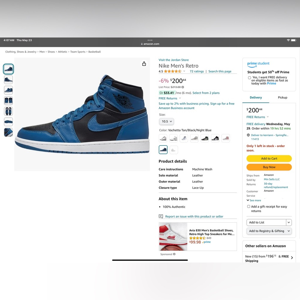 Jordan 1 Retro High OG Dark Marina Blue